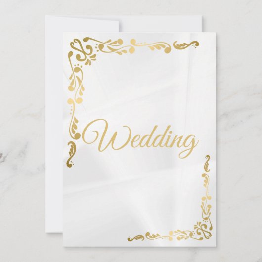 Gilded Floral | Casual bruiloft met goudolieramp Kaart (Achterkant)