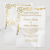 Gilded Floral | Casual bruiloft met goudolieramp Kaart (Voorkant / Achterkant)