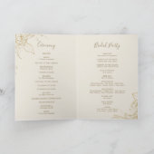 Gilded Floral | Cream and Gold Folded Wedding Programma (Binnen)
