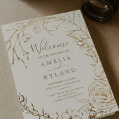 Gilded Floral | Cream and Gold Folded Wedding Programma