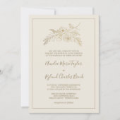 Gilded Floral | Cream and Gold Formal Wedding Kaart (Voorkant)