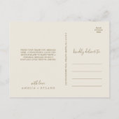 Gilded Floral | Cream and Gold Hartelijk dank Brie Briefkaart (Achterkant)