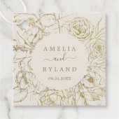 Gilded Floral | Cream and Gold Wedding Bedankjes Labels (Voorkant)