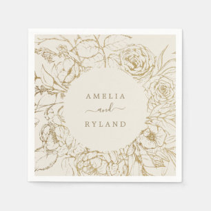 Gilded Floral   Cream and Gold Wedding Servet