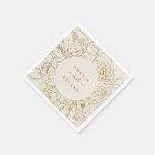 Gilded Floral | Cream and Gold Wedding Servet (Hoek)