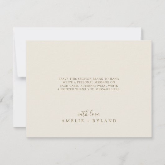 Gilded Floral | Cream en Gold Hartelijk dank Bedankkaart (Achterkant)