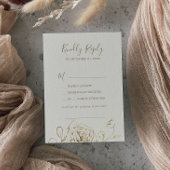 Gilded Floral Cream & Gold Song Request RSVP Card