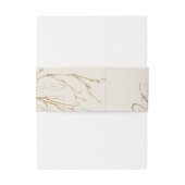 Gilded Floral Cream Wedding Belly Band Uitnodigingen Wikkel (Achterkant Voorbeeld)