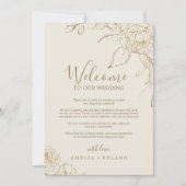 Gilded Floral Cream Welcome Letter & Itinerary (Voorkant)