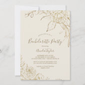 Gilded Floral | Crème en Gold Bachelorette Kaart (Voorkant)