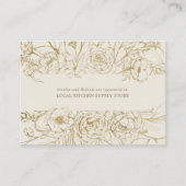 Gilded Floral | Crème- en Gold Cadeauregister Informatiekaartje (Voorkant)
