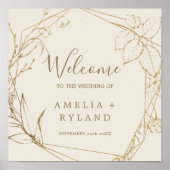 Gilded Floral | Crème en Gold Welcome Wedding Poster (Voorkant)