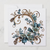 Gilded Floral Elegance Wedding Invitation Kaart (Achterkant)