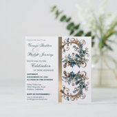 Gilded Floral Elegance Wedding Invitation Kaart (Staand voorkant)