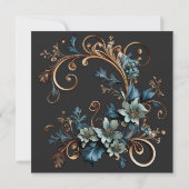 Gilded Floral Elegance Wedding Invitation Kaart (Achterkant)