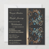Gilded Floral Elegance Wedding Invitation Kaart (Voorkant)