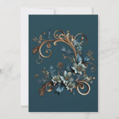 Gilded Floral Elegance Wedding Invitation Kaart (Achterkant)