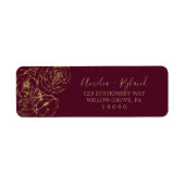 Gilded Floral | Etiket van het Burgundy Gold Retur (Voorkant)