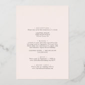 Gilded Floral Front & Back Roos Gold Foil Wedding Folie Uitnodiging (Achterkant)