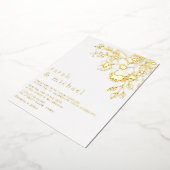 Gilded Floral Gold Wedding Folie Uitnodiging (Gedraaid)