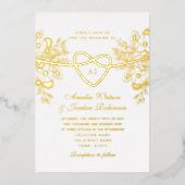 Gilded Floral Gold Wedding Folie Uitnodiging (Voorkant)