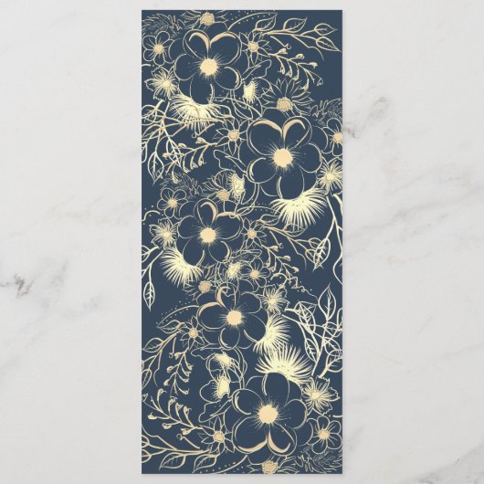 Gilded Floral Gold Wedding Menu (Achterkant)