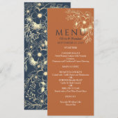 Gilded Floral Gold Wedding Menu (Voorkant / Achterkant)