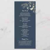 Gilded Floral Gold Wedding Programme Programmakaart (Achterkant)