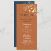 Gilded Floral Gold Wedding Programme Programmakaart (Voorkant / Achterkant)