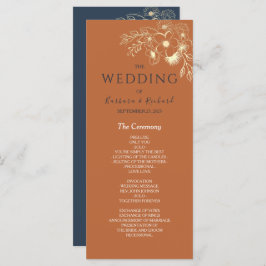 Gilded Floral Gold Wedding Programme Programmakaart
