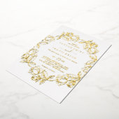 Gilded Floral | Gouden bruidsbruiloft Folie Uitnodiging (Gedraaid)