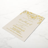 Gilded Floral | Gouden bruidsbruiloft Folie Uitnodiging (Gedraaid)