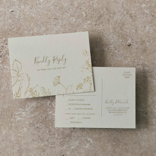 Gilded Floral   Keuze uit het menu Cream RSVP-Brie