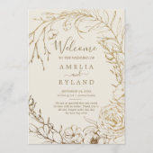 Gilded Floral | Kreep- en goudweddenschap Programmakaart (Voorkant)