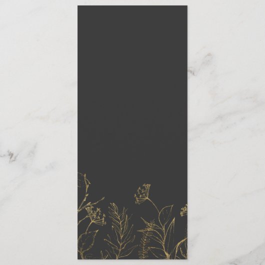Gilded Floral | Menu Cream and Gold Weddenrennen (Achterkant)