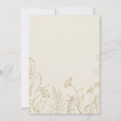 Gilded Floral | Navy Blue en Gold Wedding Kaart (Achterkant)