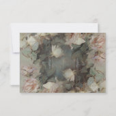 Gilded Floral  Pink White Roos Gold RSVP Kaartje (Achterkant)