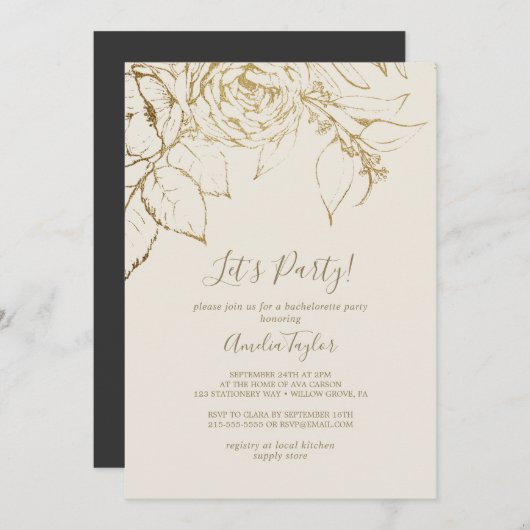 Gilded Floral | Prijs- en goudprijs Kaart (Voorkant / Achterkant)