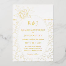 Gilded Floral Roos  Front and Back Wedding