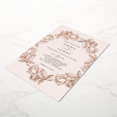 Gilded Floral | Roos Gold Foil Blush Weddenschap Folie Uitnodiging (Gedraaid)