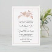 Gilded Floral | Roos Gold Foil Formal Wedding Folie Uitnodiging (Staand Voorkant)