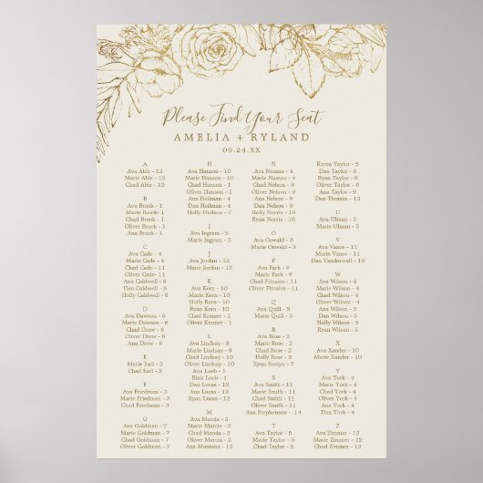 Gilded Floral | Schema voor schuim Poster (Voorkant)