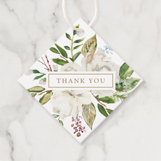 Gilded Floral Wedding Bedankt Bedankjes Labels (Voorkant)