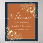 Gilded Floral Wedding Welcome Poster (Voorkant)