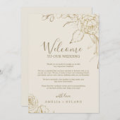 Gilded Floral | Welkomstbrief en reisroute (Voorkant / Achterkant)