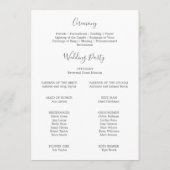 Gilded Floral Wreath | Zilveren en witbruiloft Programmakaart (Achterkant)