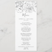 Gilded Floral | Zilver en wittebruin Menu (Voorkant)