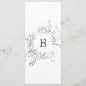 Gilded Floral | Zilver en wittebruin Menu (Achterkant)