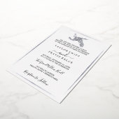 Gilded Floral | Zilver Foil Formal Wedding Folie Uitnodiging (Gedraaid)