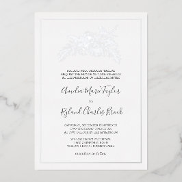 Gilded Floral | Zilver Foil Formal Wedding Folie Uitnodiging